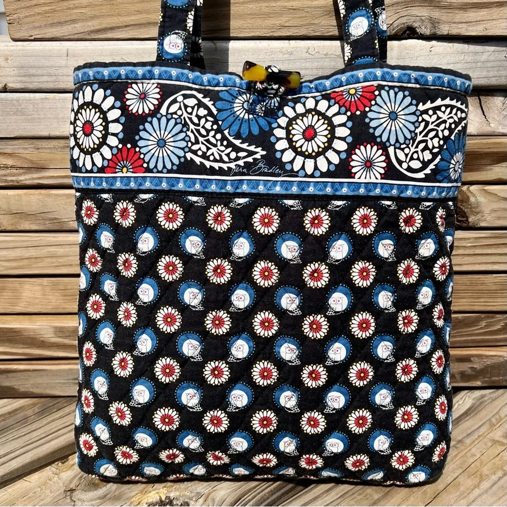 - Vera Bradley Night Owl Print Tote! EUC!